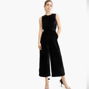 J Crew Cropped Velvet Jumpsuit